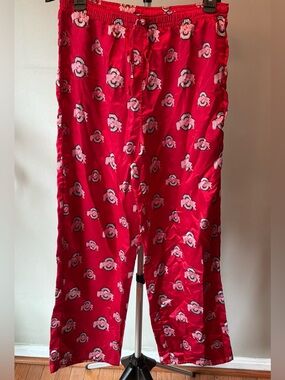 Sideline Apparel Ohio State Pajama Pants‎ Womens M Red Satin Logo Blockcore Y2K